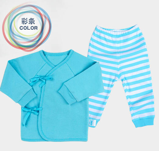 貝茜蒂彩條系帶純棉套裝