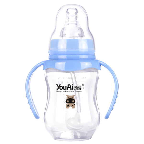 幼愛EQ寬口帶柄自動(dòng)吸PP奶瓶180ml