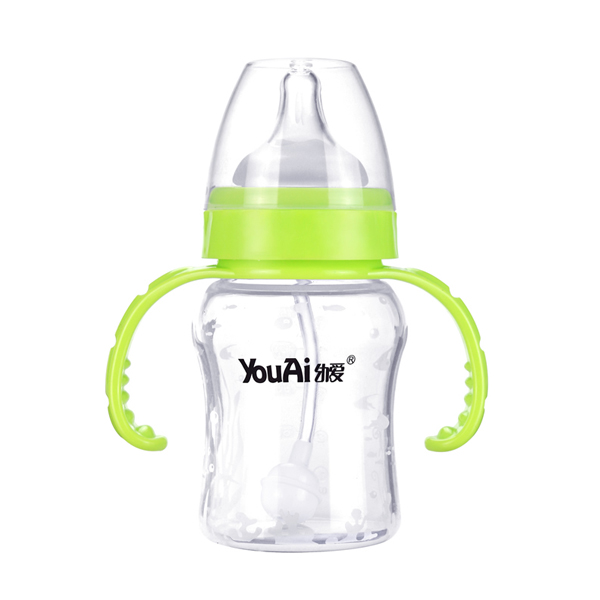 幼愛帶柄自動吸寬口硅膠奶瓶150ml