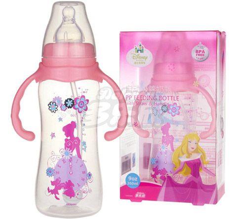 迪士尼寶寶標(biāo)口徑自動(dòng)吸管PP奶瓶(大號(hào))260ml