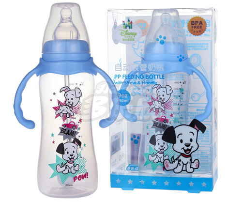 迪士尼寶寶標(biāo)口徑手柄自動(dòng)吸管奶瓶(大號(hào))260ml