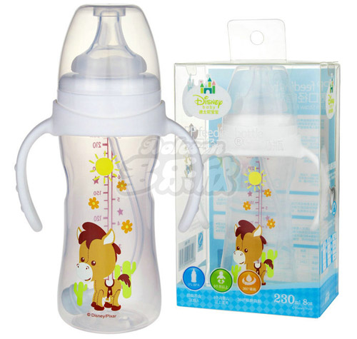 迪士尼寶寶寬口徑手柄自動吸管奶瓶(大號)230ml