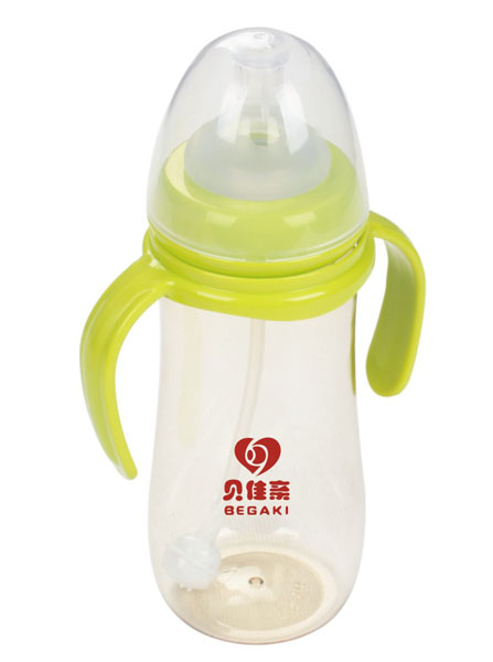 貝佳親淡青色寬口PPSU奶瓶300ML