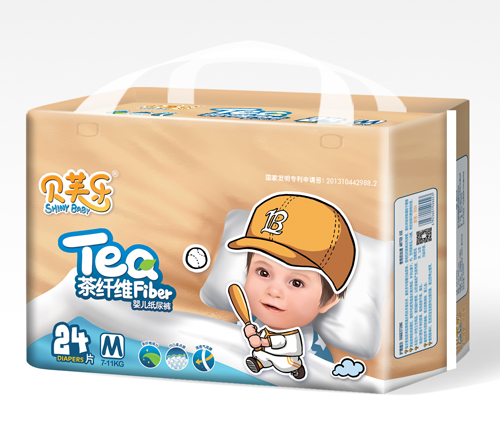 貝芙樂茶纖維嬰兒紙尿褲M碼24片