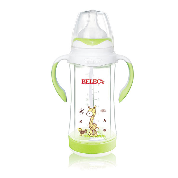 貝樂嘉貼花嬰兒奶瓶綠色