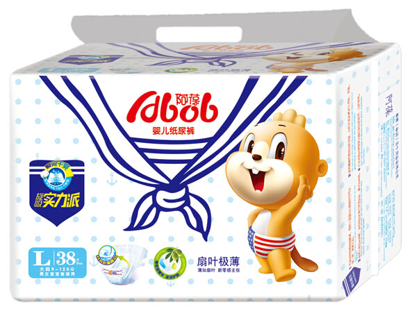 阿葆扇葉極薄嬰兒紙尿褲L38片