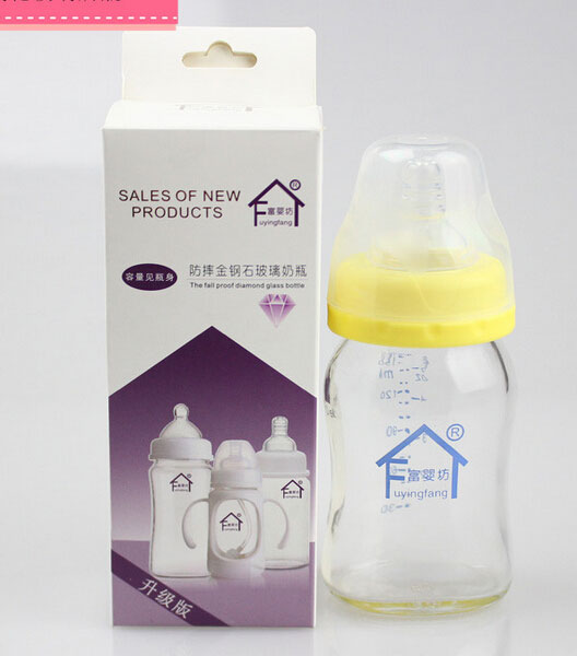 富嬰坊防摔金鋼石玻璃奶瓶