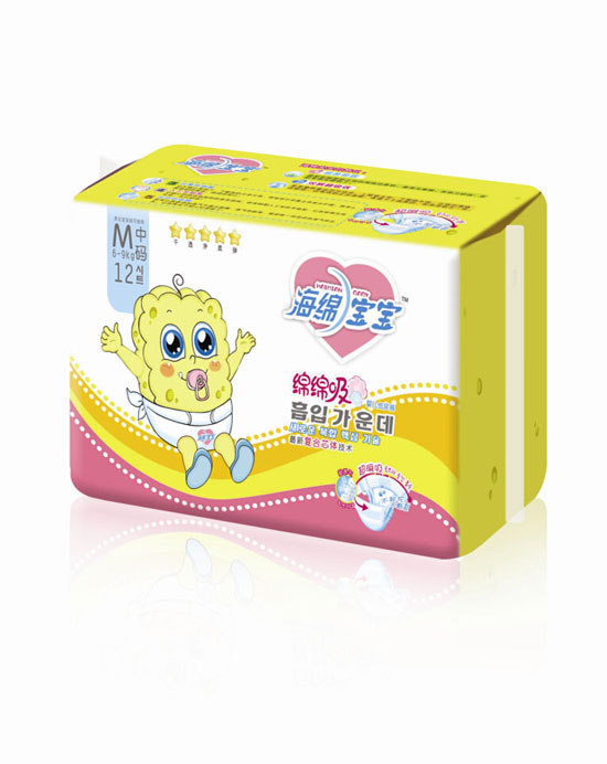 海綿寶寶綿綿吸嬰兒紙尿褲M中碼