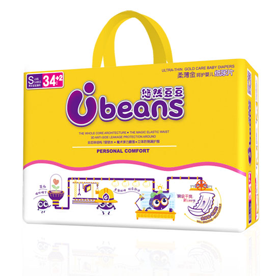 悠然豆豆柔薄金呵護嬰兒紙尿片S36片