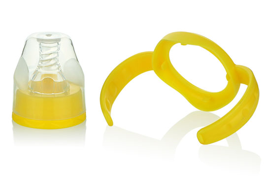 貝嬰奇標口手柄牙蓋組黃色