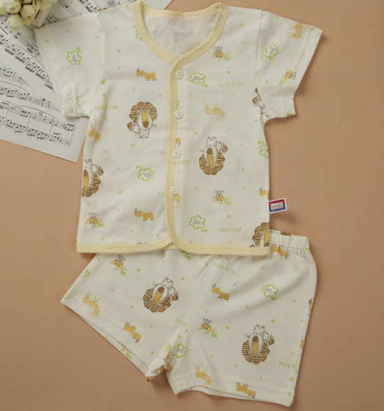 金色小魚精棉單面動(dòng)物樂園短袖桃開套