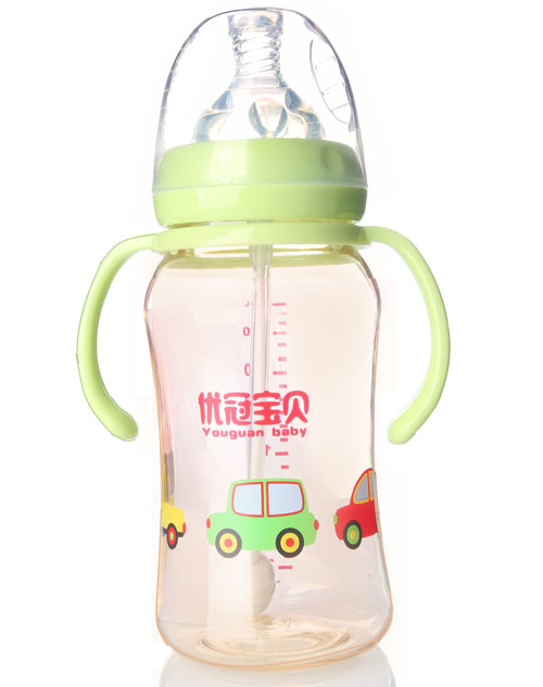 優(yōu)冠寶貝炫彩PPSU奶瓶240ml綠色