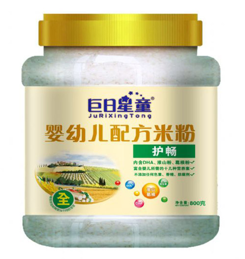 巨日星童桶裝嬰幼兒配方護(hù)暢米粉