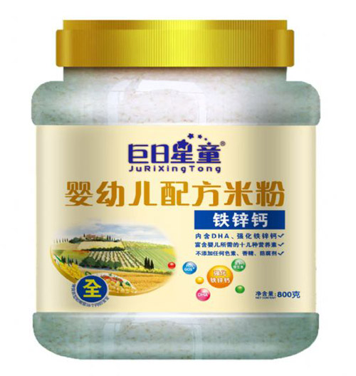 巨日星童桶裝嬰幼兒配方鐵鋅鈣米粉