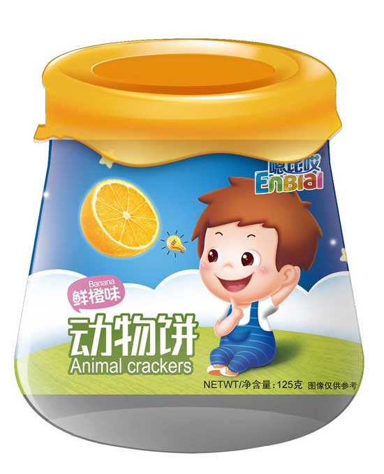 嗯比哎香橙味動(dòng)物餅干罐裝