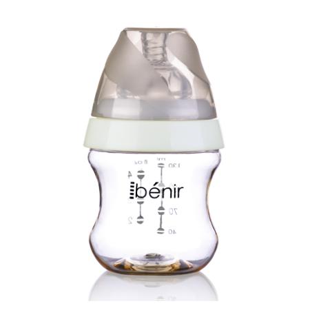 清素130ml寬口PPSU奶瓶配慢流量奶嘴-金色