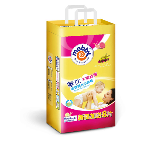 mebby魅比干爽絲薄紙尿褲大包裝M62片