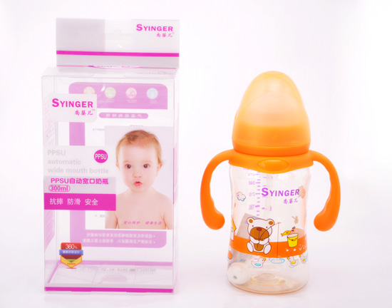 尚yingePPSU自動(dòng)寬口奶瓶300ML橙色