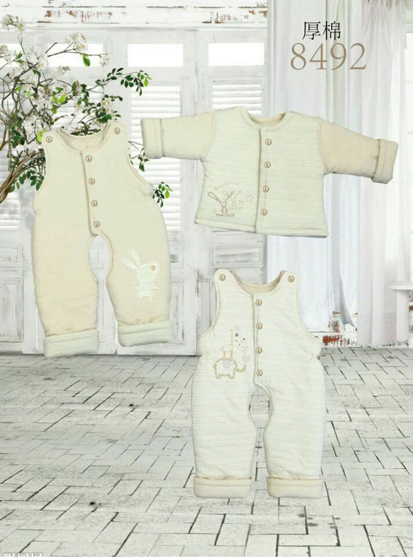 快樂(lè)小天天保暖棉衣套裝 米白色