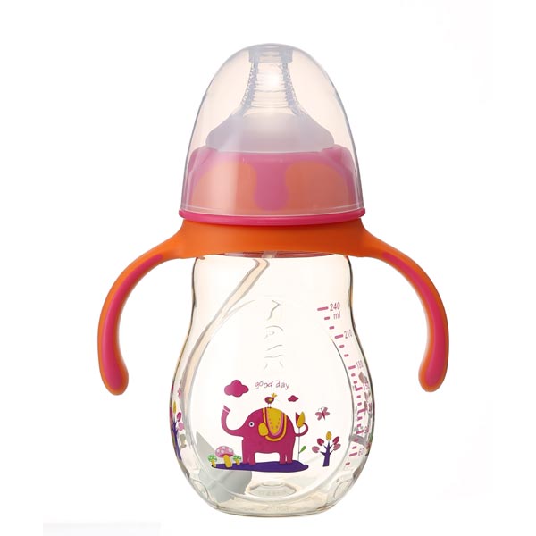 優(yōu)嘻噯PPSU有柄仿生自動奶瓶240ml紅色