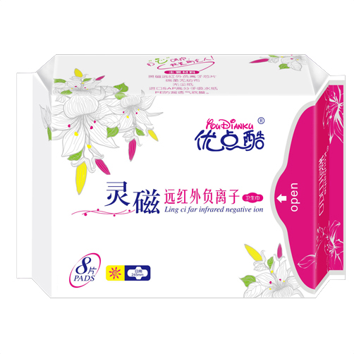 優(yōu)點(diǎn)酷靈磁遠(yuǎn)紅外負(fù)離子衛(wèi)生巾(日用)