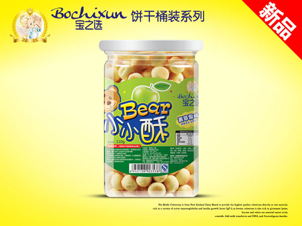 寶之選青蘋果味餅干桶裝小小酥