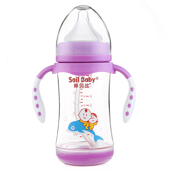 帥貝比感溫PPSU奶瓶紫