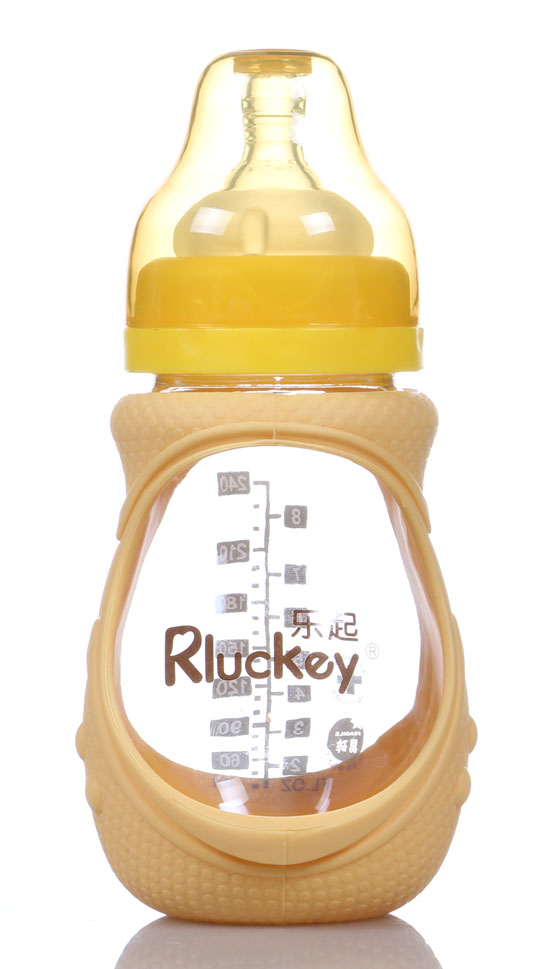 樂起240ml防摔玻璃奶瓶不帶柄
