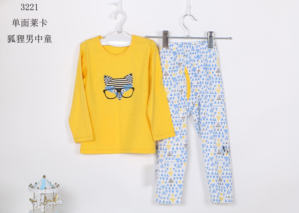 釣魚(yú)貓單面萊卡狐貍男中童內(nèi)衣