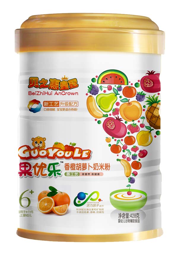 貝之惠果優(yōu)樂(lè)香橙胡蘿卜奶米粉