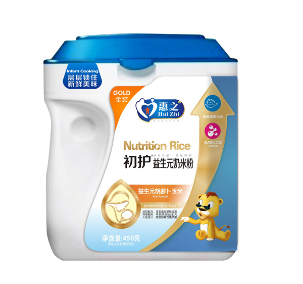 初護(hù)益生元胡蘿卜玉米奶米粉手握桶450克