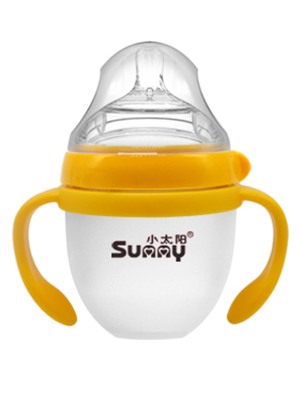 小太陽寬口仿母乳硅膠奶瓶150ml