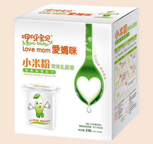 咿呀寶貝香蕉藍(lán)莓果味乳酸菌小米粉