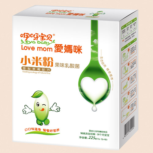 咿呀寶貝雪梨草莓果味乳酸菌小米粉盒裝