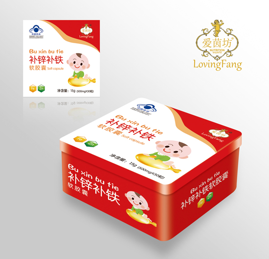 愛茵坊補(bǔ)鋅補(bǔ)鐵軟膠囊鐵盒裝