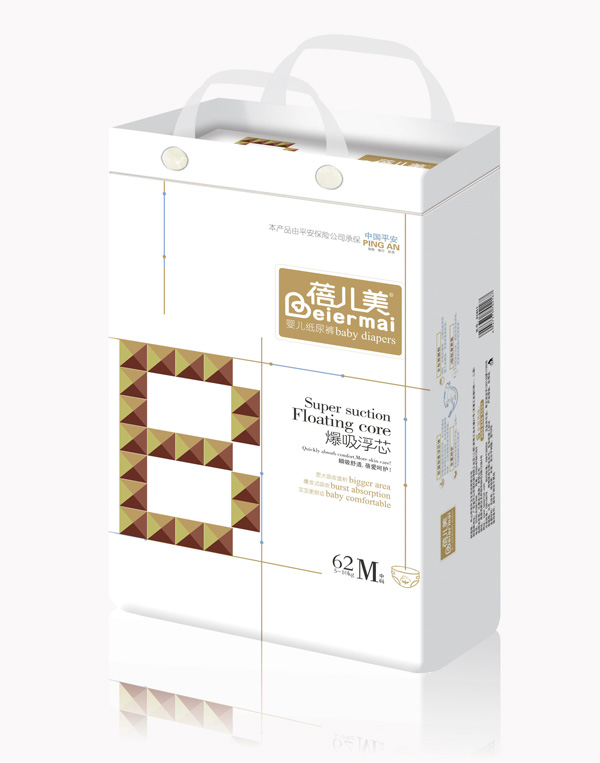 蓓兒美(爆吸浮芯)紙尿褲M62