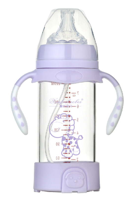 馨菲寶貝奶瓶帶底座紫色