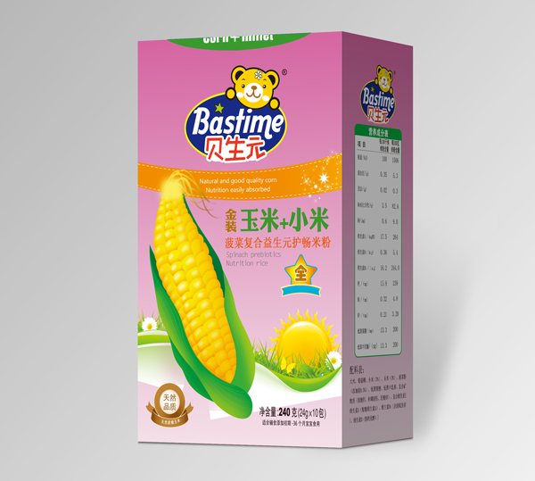 貝生元玉米+小米菠菜復(fù)合益生元護(hù)暢米粉盒裝