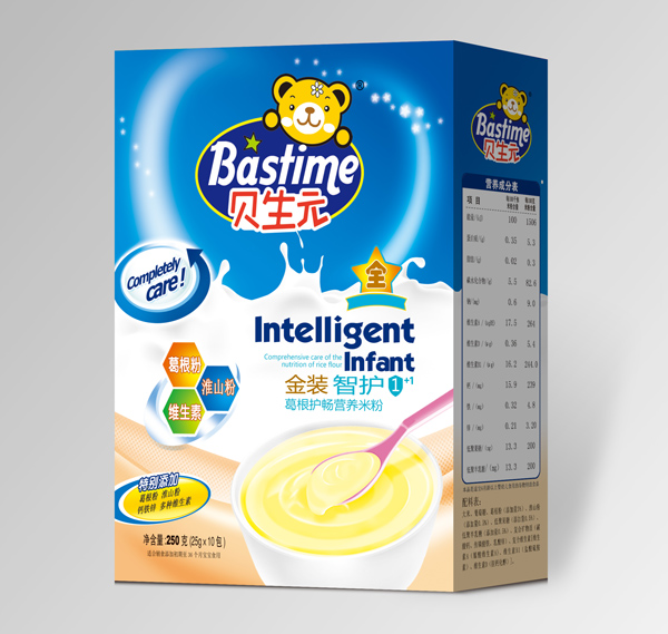 貝生元金裝智護(hù)1+1鈣鐵鋅營(yíng)養(yǎng)米粉盒裝