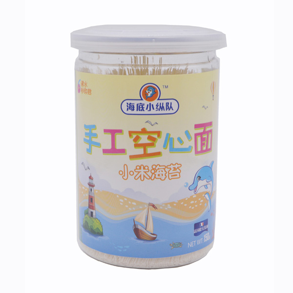 海底小縱隊(duì)小米海苔空心面罐裝