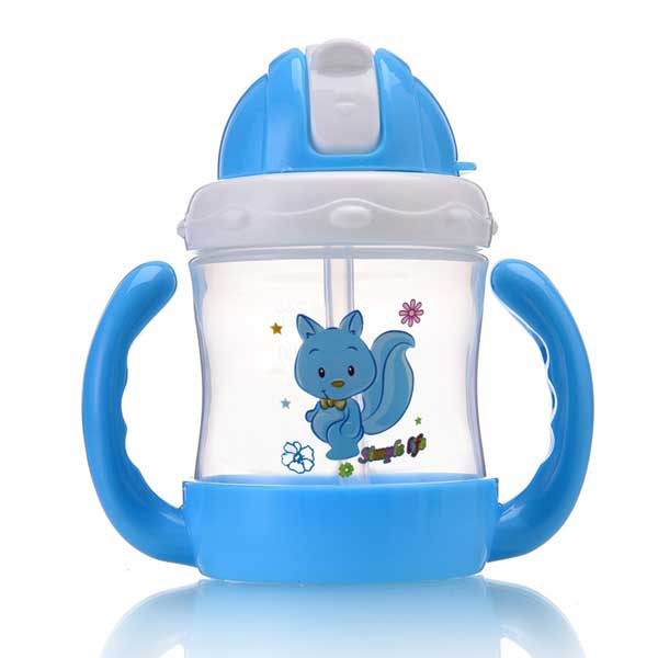邦貝小象卡通學飲杯-藍色狐貍