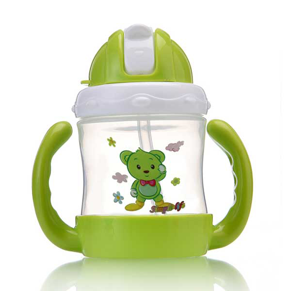 邦貝小象卡通學飲杯-綠色小熊