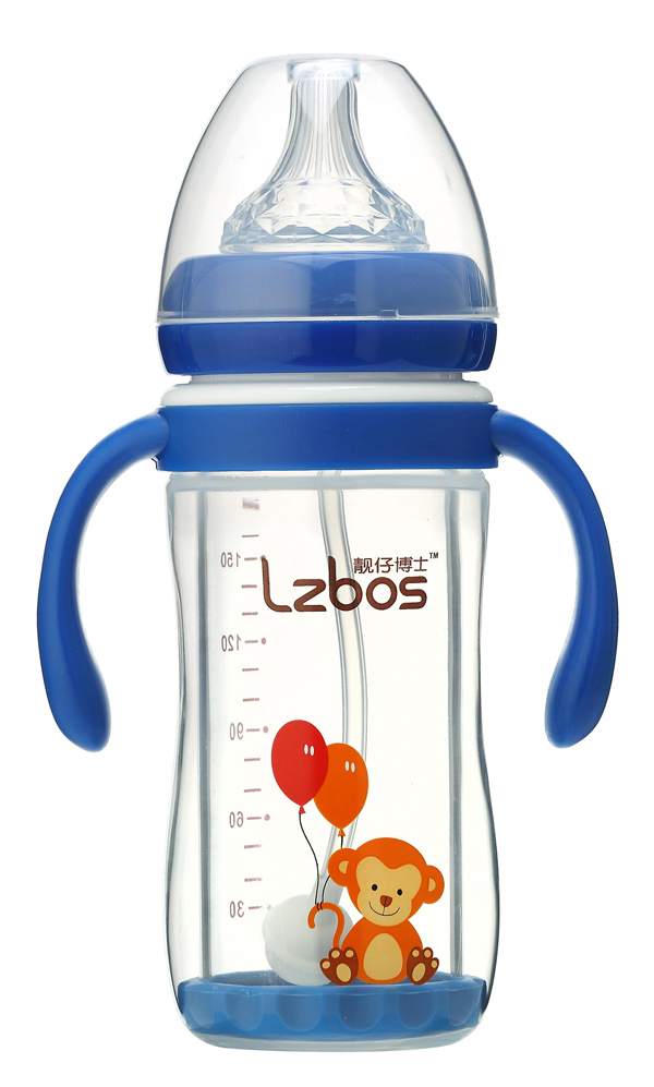 靚仔博士寬口雙層防爆玻璃奶瓶 藍(lán)色