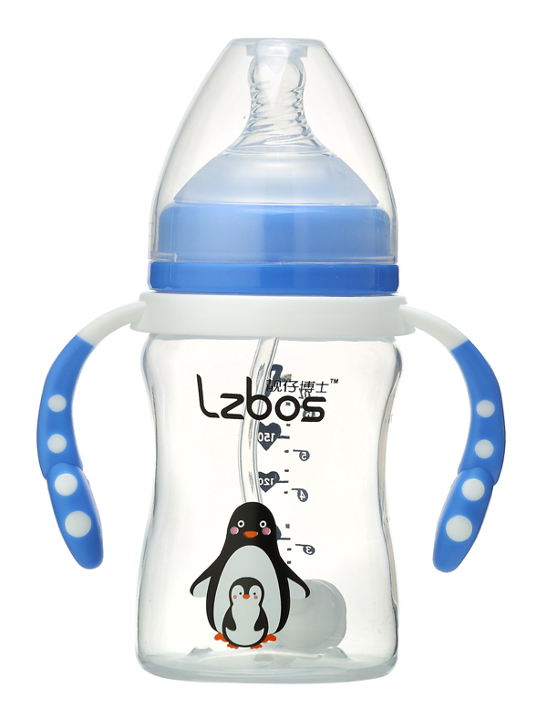 靚仔博士寬口徑晶透自動奶瓶 藍色