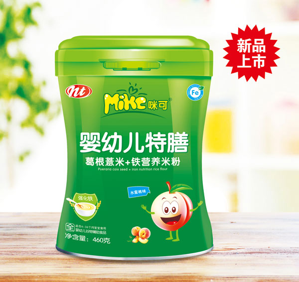 咪可嬰幼兒特膳葛根薏米+鐵營(yíng)養(yǎng)米粉(水蜜桃味)