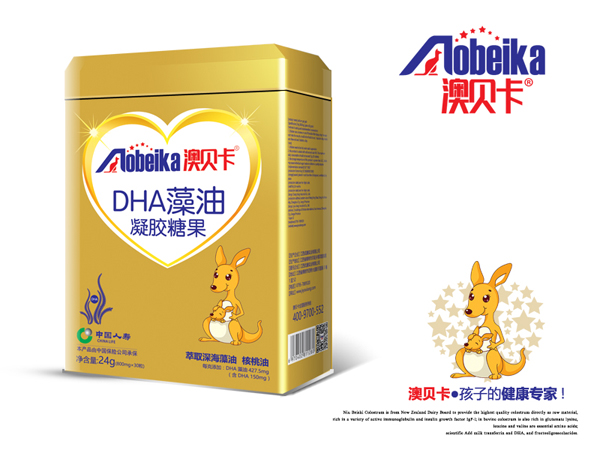 澳貝卡DHA藻油凝膠糖果 鐵盒裝