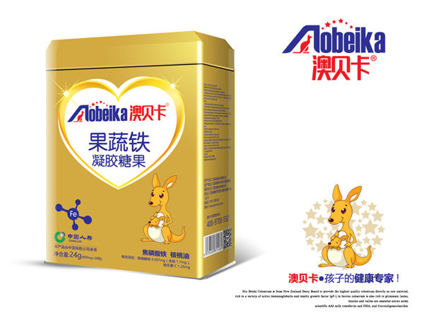 澳貝卡果蔬鐵凝膠糖果 鐵盒裝