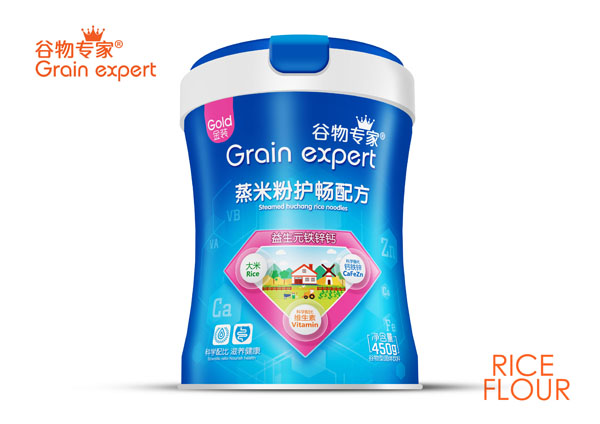 谷物專(zhuān)家蒸米粉護(hù)暢配方-益生元鐵鋅鈣 桶裝