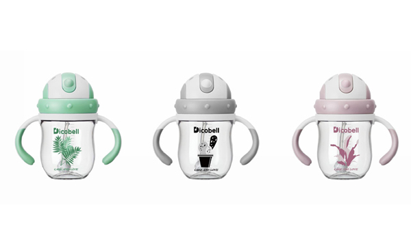 迪可貝兒220ML晶透握把翻蓋杯