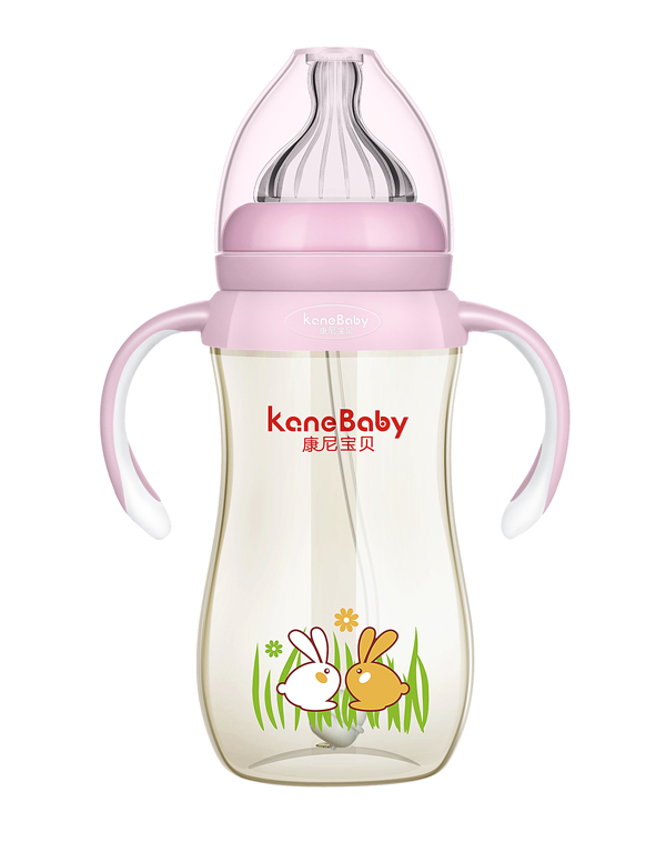 康尼寶貝PPSU奶瓶 兩只兔子 粉色